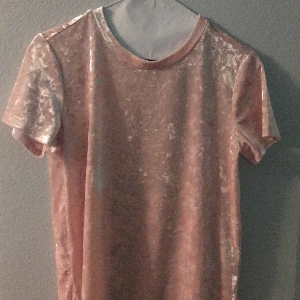 Forever 21 baby pink velvet shirt